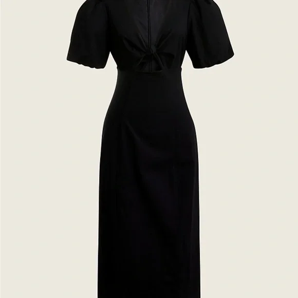 J. Crew Collection Key Hole Puff Sleeve Dress NWT - Picture 2 of 4